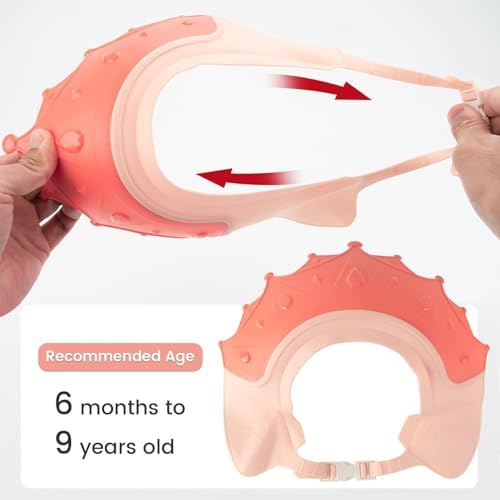 Side view of Funupup crown shower cap on child