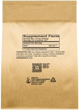 Pure Original Ingredients Rutin Powder pure bioflavonoid dietary supplement label details