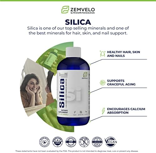 Mineralife Liquid Ionic Silica eight ounces bottle showing ingredients and dosage instructions.