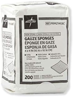 Medline non sterile eight ply medical swabs showing textured weave pattern