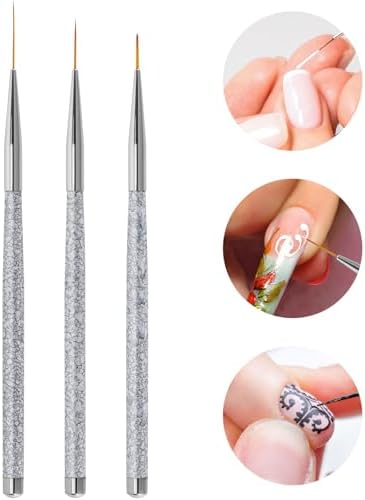 Professional nail art design being created with dotting tools and brushes