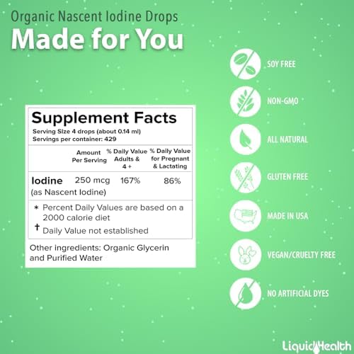 Made in USA nascent iodine liquid for managing iodine deficiency