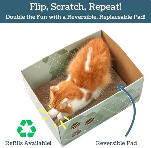 5609PETS reversible double sided corrugated cardboard scratch pad refill close up