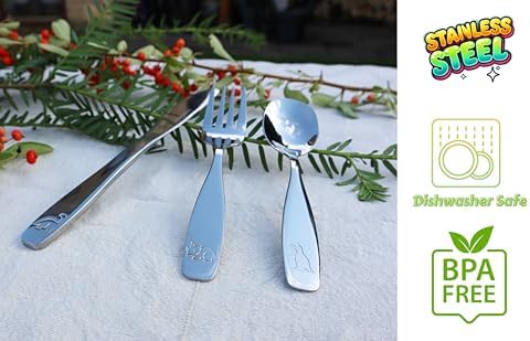 Exzact stainless steel toddler silverware set for children