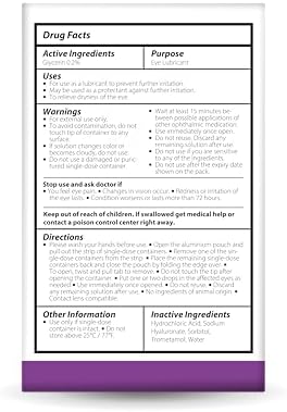 Optase artificial tears packaging showing hyaluronic acid and glycerin ingredients.