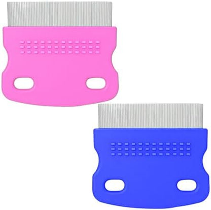 Ymapinc 6Pcs Lice Brush Comb set front view showing different colors.