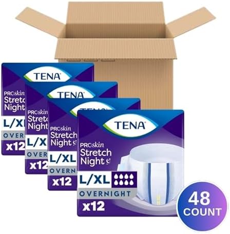 Tena ProSkin adult briefs showing stretch sides and tab design