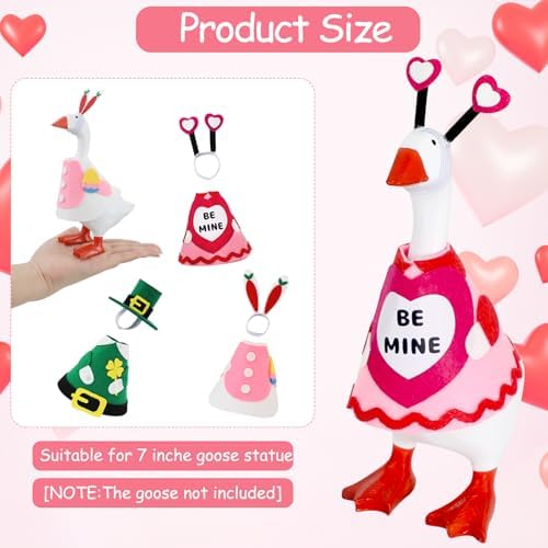 YGEINIT desk goose wearing valentine day costume