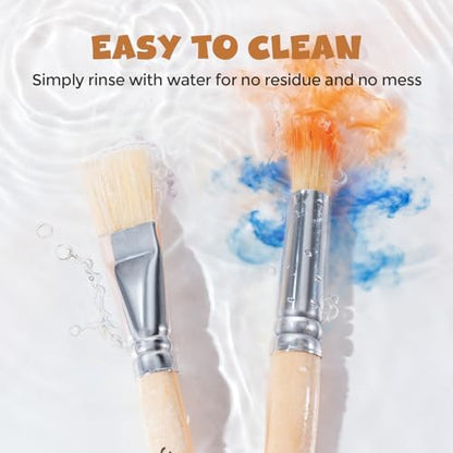 Complete packaging of the JUPITEARTH ten piece wooden paintbrush set imported from the USA