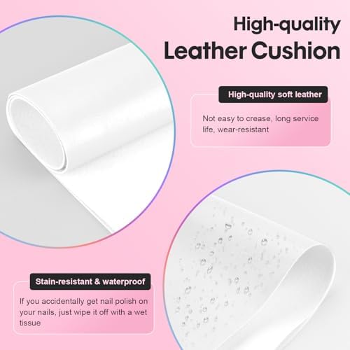 Yuehuamech nail technician arm rest showing soft microfiber leather texture.