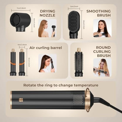 Detachable hot air curling iron components showing the high quality ceramic coating.