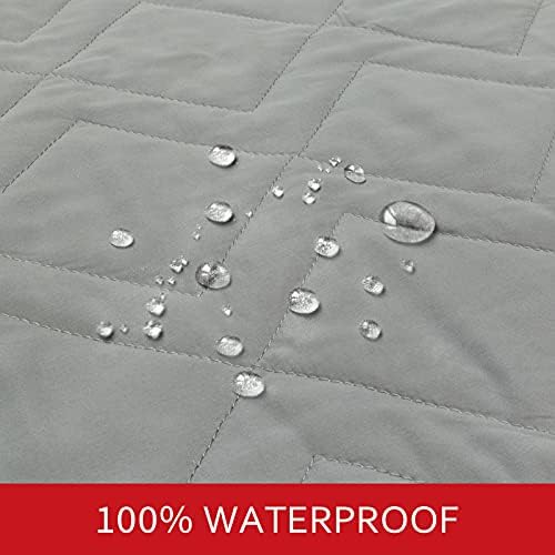 Moonsea non skid furniture protector spread out completely over a living room sofa.