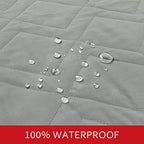 Moonsea non skid furniture protector spread out completely over a living room sofa.