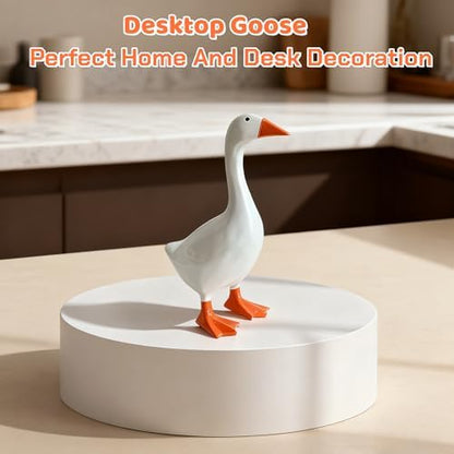 Close up of 7 inch desk goose statue details