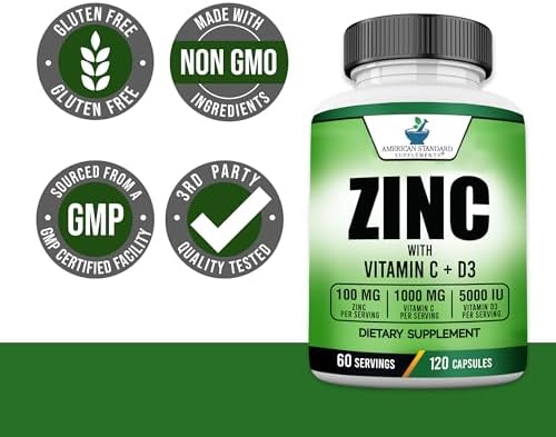 American Standard Supplements 3-in-1 mineral complex featuring high absorption zinc and ascorbic