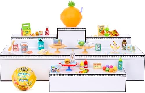 Themed pineapple display case open with a miniature Krusty Krab table holding a finished food replica