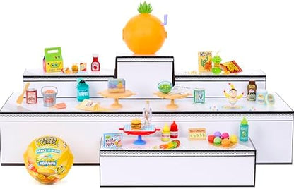 Themed pineapple display case open with a miniature Krusty Krab table holding a finished food replica