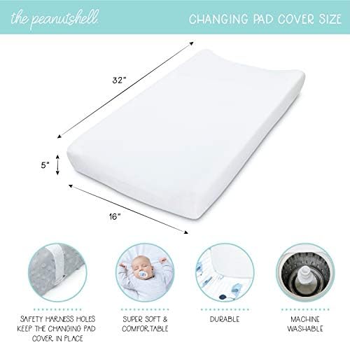 Side view showing the safety strap buttonholes on the premium imported infant changing pad sheet
