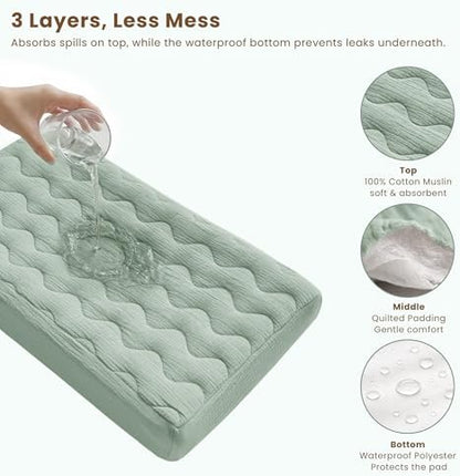 The 360 degree elastic border on the bottom of the Konssy baby bedding cover.