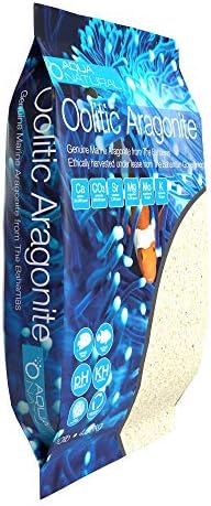 Aqua Natural aragonite sand inside a clear reef aquarium