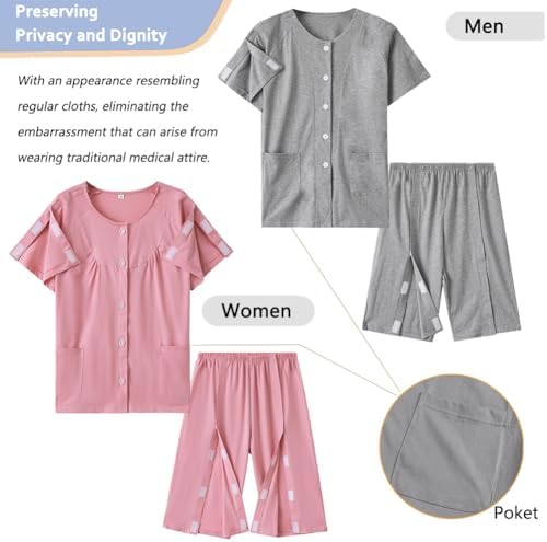 Gray 2XL surgery recovery suit for paralyzed patient nursing care