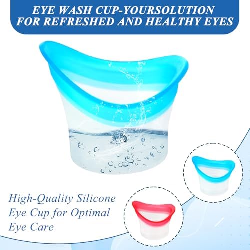 Ergonomic silicone eye bath cup showing leak proof rim design