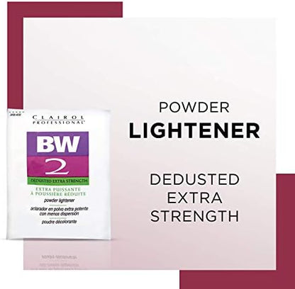 Dust free extra strength hair lightener packaging details and processing instructions