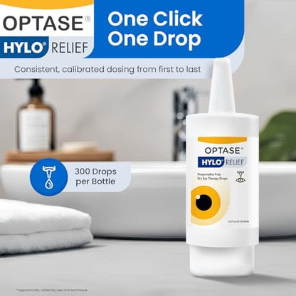 Optase Hylo delivery system showing precise one-drop application.