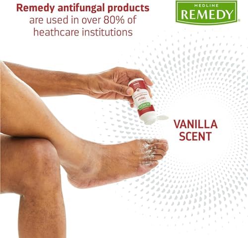 Medline Remedy Clinical Antifungal Powder packaging used for athlete's foot and jock itch.