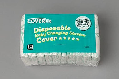 Cover It Inc disposable changing station cover unfolded on public table