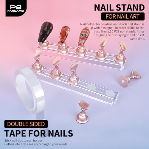 Professional nail art design tools including magnetic nail holder