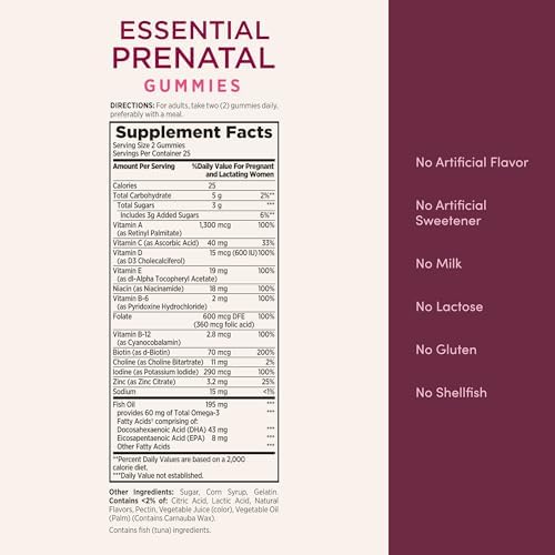 Nature's Bounty essential prenatal gummies texture and shape view