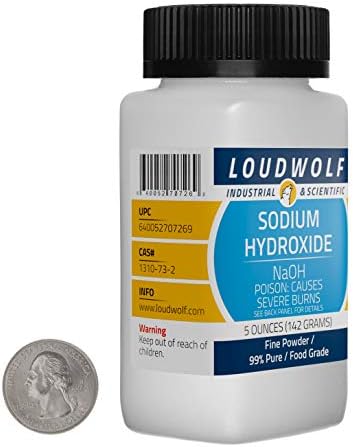 Loudwolf caustic soda ninety nine percent pure fine powder texture detail
