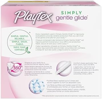 BPA free plastic applicator tampons for easy and smooth insertion