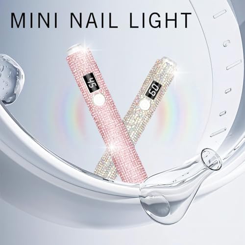 Travel friendly cordless UV nail dryer inside a cosmetic bag