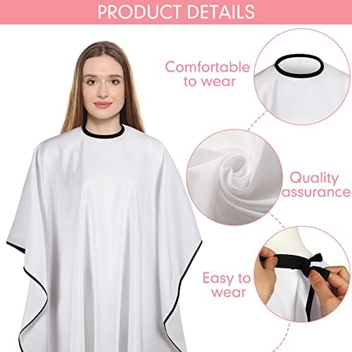 Model wearing JenPen waterproof haircutting apron in salon
