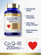 Carlyle CoQ10 supplement bottle label nutritional facts panel