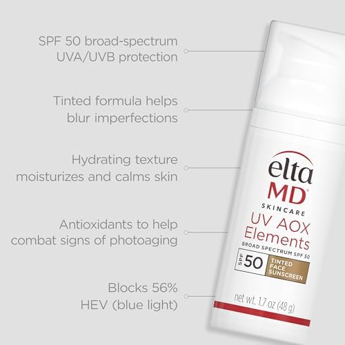 EltaMD tinted SPF 50 lotion with antioxidants for sensitive skin daily use