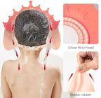 Detail of adjustable strap on baby shampoo cap