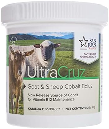 SCAH UltraCruz Goat And Sheep Cobalt Bolus packaging displaying product specifications and count.