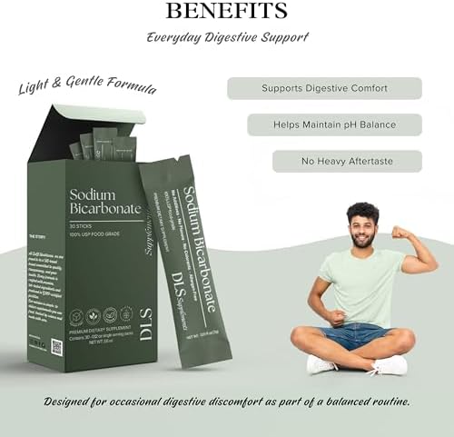 DLS organic alkalinity powder sticks dissolved in a glass of water for acid reflux