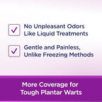 Painless and odorless solid-stick wart remover for plantar and common warts.