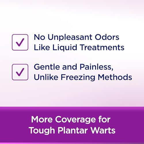 Painless and odorless solid-stick wart remover for plantar and common warts.