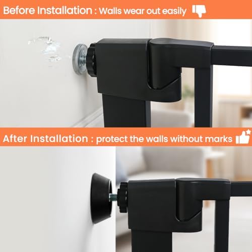 Mumeasy gate wall guard preventing drywall dents and scratches in a hallway installation