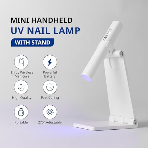 AIRSEE portable rechargeable nail dryer curing rhinestone glue decorations on fingers