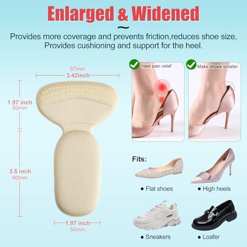 Close up of memory foam heel cushions for blister prevention and pain relief.