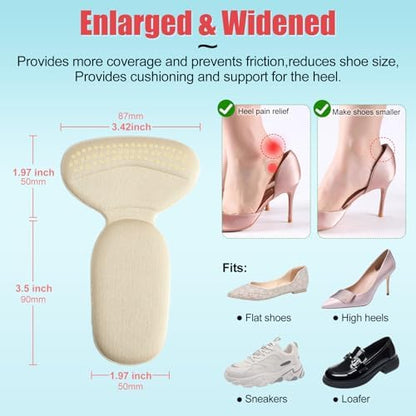 Close up of memory foam heel cushions for blister prevention and pain relief.