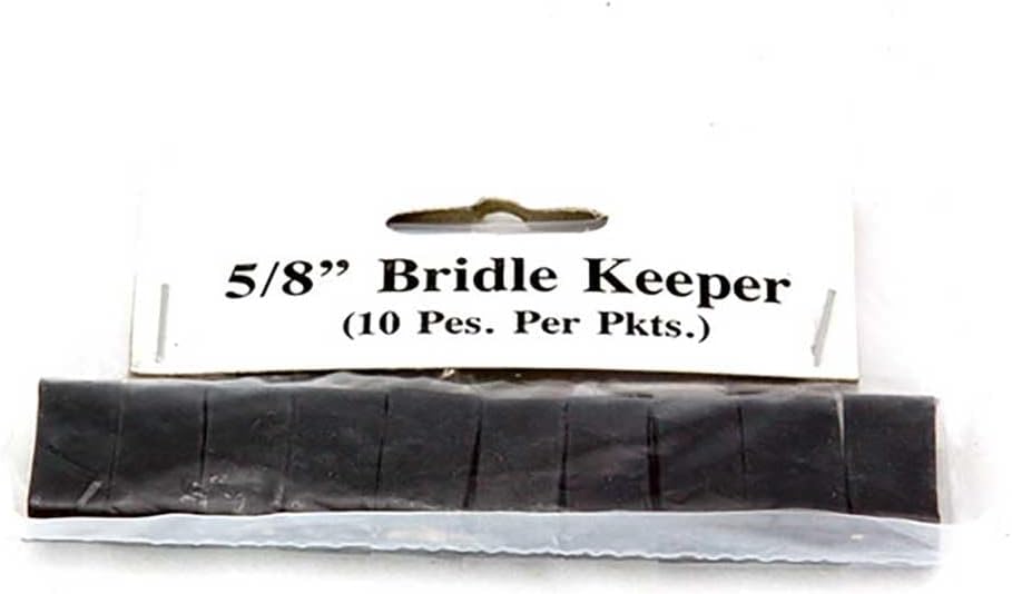Grewal Equestrian Rubber Bridle Keeper 10 Pack Brown Front View Tack Accessories