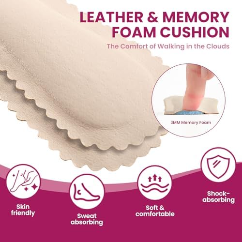Bukihome non-slip adhesive backing on shoe pads for high heels.