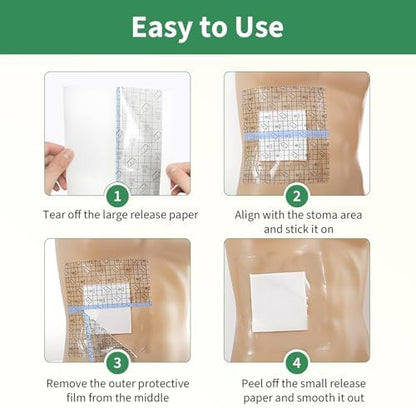 Hands free medical shower cover for urostomy appliances close up detail